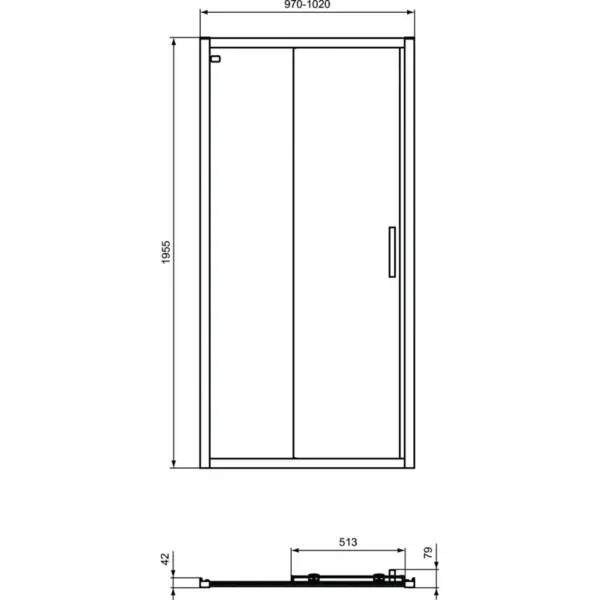 Второе изображеие товара Сдвижная дверь в нишу 100 см Ideal Standard CONNECT 2 Sliding door K9273V3 