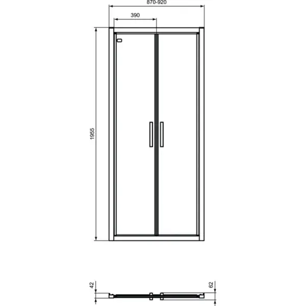 Второе изображеие товара Двустворчатая дверь в нишу 90 см Ideal Standard CONNECT 2 Saloon door K9294V3 