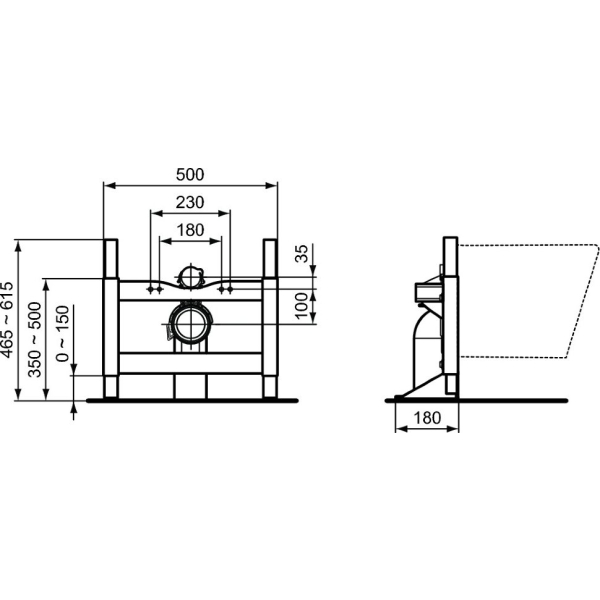 Второе изображеие товара Встраиваемая рама для монтажа подвесных унитазов Ideal Standard PROSYS R010167 