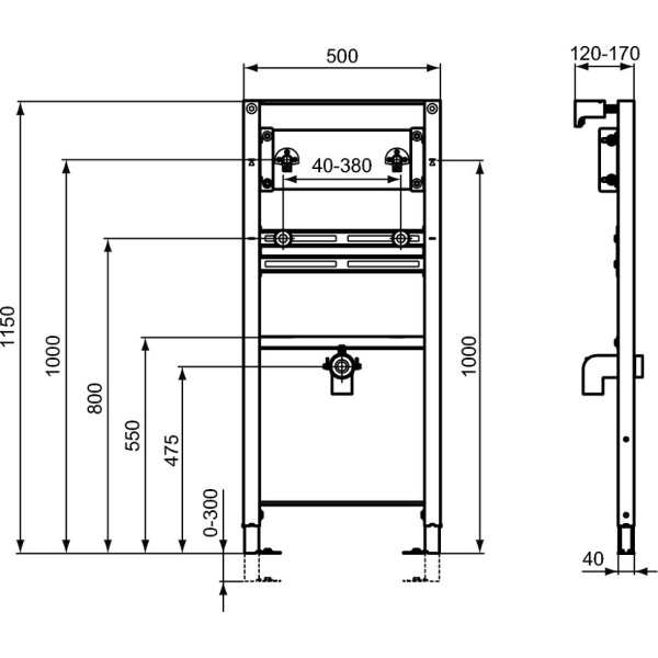 Второе изображеие товара Рама для монтажа подвесной раковины Ideal Standard PROSYS R016167 