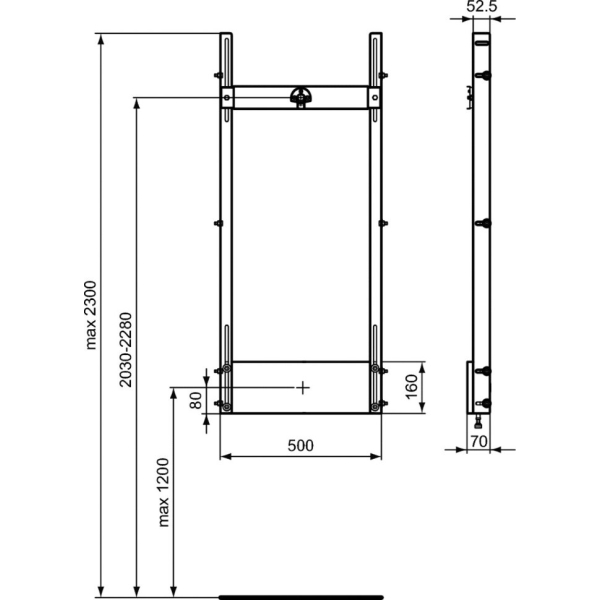 Второе изображеие товара Рама для монтажа душевого смесителя и верхнего душа Ideal Standard PROSYS R016767 